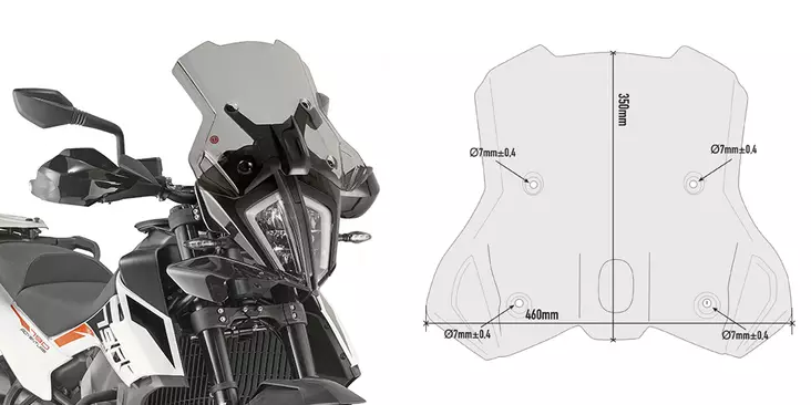 Givi Specific fitting kit for 7710DT,7710D - Moottoripyörän Tuulisuojat - 112429 - 1