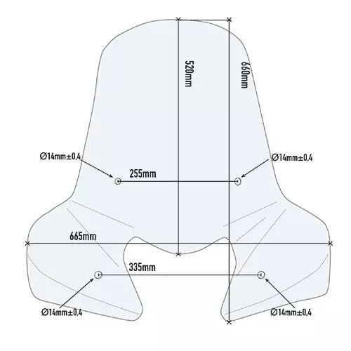 Givi Specific screen, transparent with serigraphy 52 x 66,5 cm (H x W) - Moottoripyörän Tuulisuojat - 112669 - 1