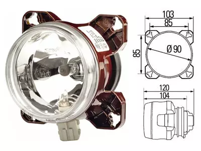 KAUKOVALO PARKILLA 90MM UPOTETTAVA SIS 24V - Yleisosat ja tarvikkeet - 43839 - 1