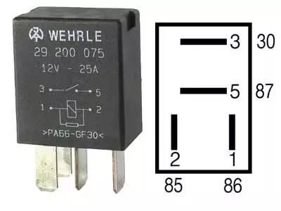 MIKRORELE WEHRLE 12V 25A VASTUKSELLA - Yleisosat ja tarvikkeet - 156769 - 1