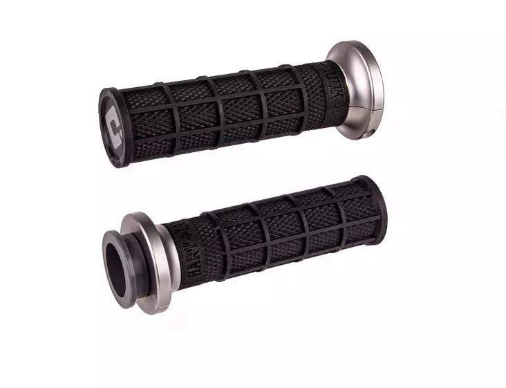 ODI Street V-TWIN Lock-On HART-LUCK Full-Waffle BLACK/Gunmetal/grey - Moottoripyörän Ohjaus & hallinta - 81709 - 1