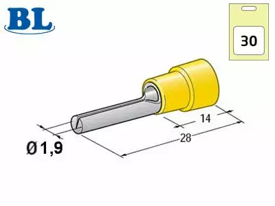 PIIKKILIITTIMET KELT 30KPL 2,7/28MM # - Yleisosat ja tarvikkeet - 41879 - 1