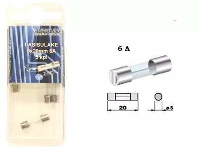 SULAKEBLISTER LASI 6A 5X20MM 5-KPL - Yleisosat ja tarvikkeet - 53349 - 1