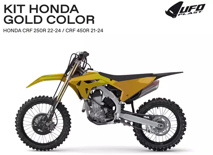 UFO Muovisarja 6-osainen CRF250R 22-24- ,CRF450R 21-24 Gold/Black - Moottoripyörän Muovisarjat - 83209 - 1
