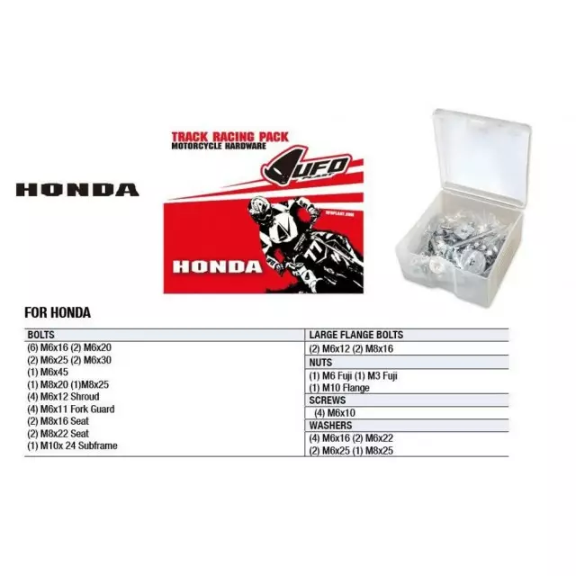 UFO ruuvilajitelma Track Race pack Honda - Moottoripyörän Pultit & kiinnikkeet - 84649 - 1