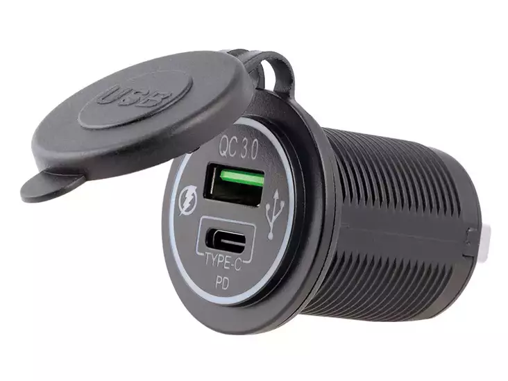 USB-RASIA 12/24V USB A QC3.0+C - Yleisosat ja tarvikkeet - 46729 - 1