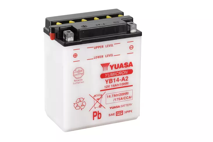 Yuasa akku, YB14-A2 (cp) Happopatruuna mukana (4) - Yleisosat - Akut - 108289 - 1