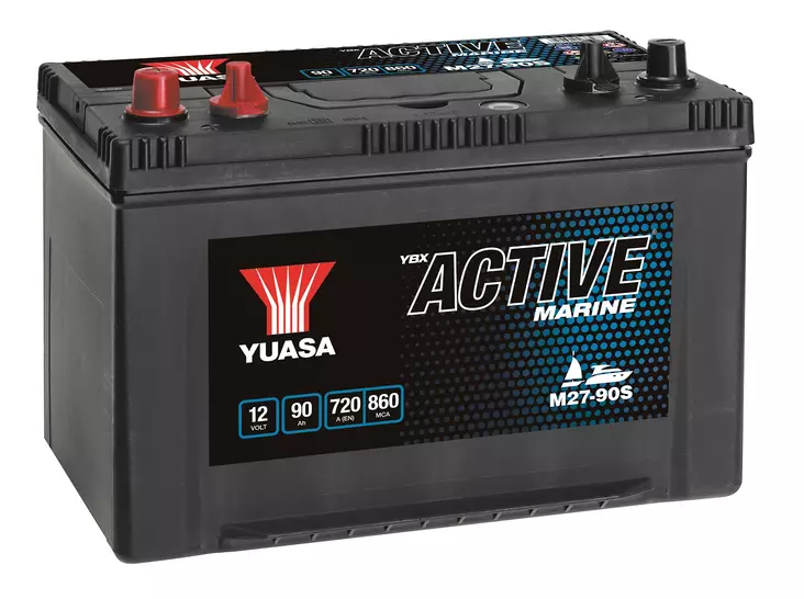 Yuasa M27-90S Active Marine Start Battery 12V 90Ah 720A Huom.Rullakkorahti (15) - Veneen Akkulaturit - 107009 - 1