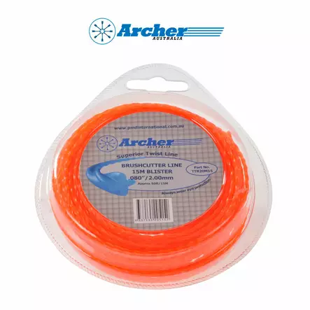 Archer Trimmerin siima, Twin Stop, Kierretty, Ø 2,0mm x 15m - Trimmerisiimat - 90909 - 1