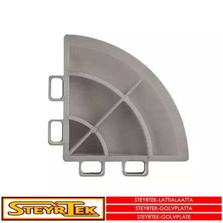 Lattialaatan kulmapala, aluminium grey 4 kpl - Lattialaatat - 115679 - 1