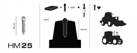 MaxiGrip Nastasarja 25mm 150kpl Sis. työkalu - Mönkijän Nastat - 75409 - 1