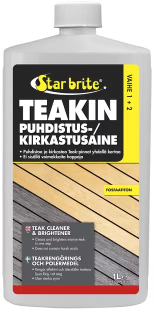 Star brite One Step Teak Cleaner & Bright Puhd./kirk. 1L - Pesu & huolto - 108349 - 1