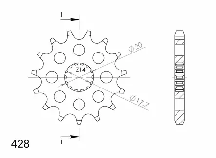 Supersprox / JT Eturatas 558.15 - Moottoripyörän Eturattaat - 101769 - 1