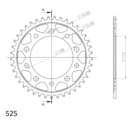 Supersprox / JT Teräs takaratas 1304.42 - Moottoripyörän Ketjut & rattaat - 101189 - 1