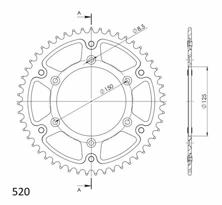 Supersprox Stealth Takaratas Husab./Husqv./Ktm Kulta 51 - Moottoripyörän Ketjut & rattaat - 101119 - 1