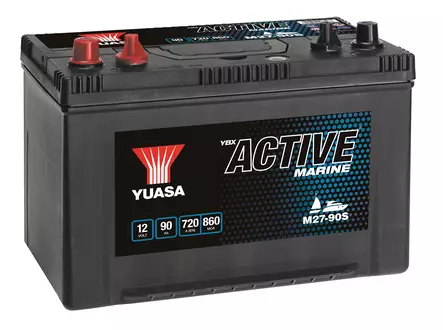Yuasa M27-90S Active Marine Start Battery 12V 90Ah 720A Huom.Rullakkorahti (15) - Veneen Akkulaturit - 107009 - 1