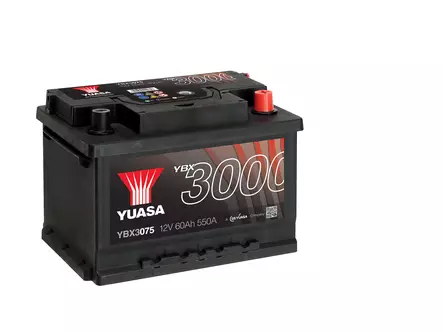 Yuasa YBX3075 12V 60Ah 550A SMF Battery Huom.Rullakkorahti (18) - Yleisosat - Akut - 108479 - 1